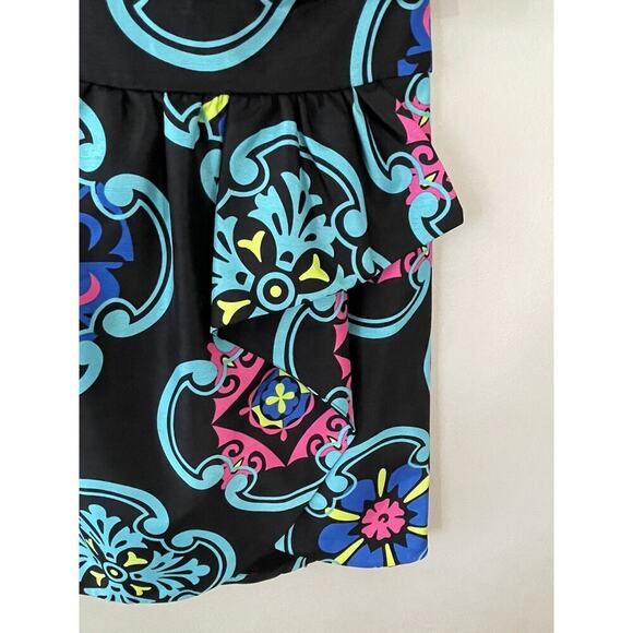 Vintage Rubber Ducky Small Artsy Strapless Bold Print Dress Ruffle Retro Costume - Picture 4 of 7